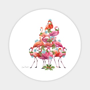 Coastal Christmas Flamingos B2 Magnet